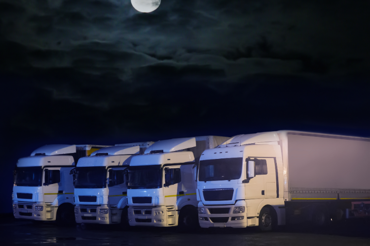 trucks parked overnight