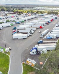 Truck Parking Aerial view of trucks